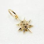 Load image into Gallery viewer, 14K Solid Gold Diamond Star Charm
