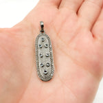 Load image into Gallery viewer, Diamond Sterling Silver Oval Pendant with Gemstone