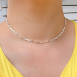 Load image into Gallery viewer, Sterling Silver Flat Long and Short Links Necklaces