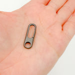 Load image into Gallery viewer, Shop Now Matt Black Rhodium Sterling Silver Oval Clasp