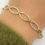 Load image into Gallery viewer, BFH61264. 14K Solid Yellow Gold Diamond Fancy Oval Bracelet