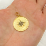 Load image into Gallery viewer, DP578. Diamond & Sterling Silver Round Pendant with Star