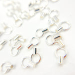 Load image into Gallery viewer, White Sterling Silver Crimp Endcap with Ring