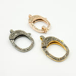 Load image into Gallery viewer, Diamond Silver Oval Lobster Clasp