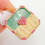 Load image into Gallery viewer, Shop Gold Square Heart Pendants