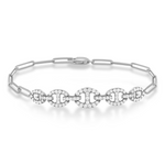 Load image into Gallery viewer, BR402445. 14k Solid Gold Diamond Paperclip Bracelet