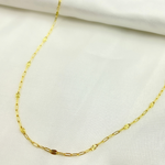 Load image into Gallery viewer, 14k Solid Gold Smooth Paperclip Diamond Cut Marina Link Chains