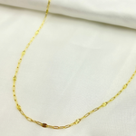 Load image into Gallery viewer, 14k Solid Gold Smooth Paperclip &amp; Diamond Cut Oval Link Finished Necklace. 035FV84
