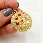 Load image into Gallery viewer, DP178. Diamond & Sterling Silver Round Stars Pendant