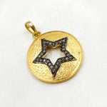 Load image into Gallery viewer, DP371. Diamond Silver Round Star Pendant