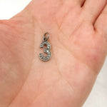 Load image into Gallery viewer, DC188. Diamond Sterling Silver Number "3" Charm