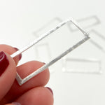 Load image into Gallery viewer, RS3SS. 40MM White Sterling Silver Brushed Rectangle Connector