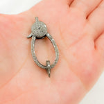 Load image into Gallery viewer, DC647. Diamond & Sterling Silver Oval Trigger Clasp