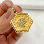 Load image into Gallery viewer, DP410. Diamond Sterling Silver Hexagon Pendant