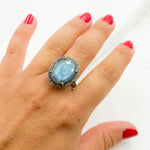 Load image into Gallery viewer, DE018. Diamond Sterling Silver Labradorite Oval Ring