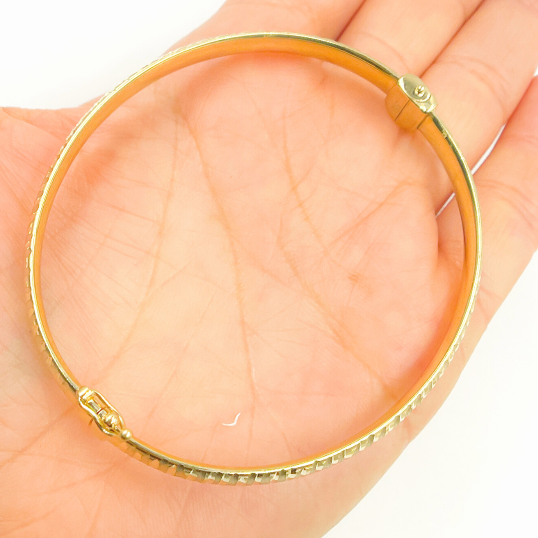 Bangle20. 14K Solid Gold Matte Textured Bangle