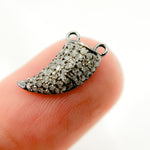 Load image into Gallery viewer, DC046. Diamond Silver Black Rhodium Horn Connector Charm