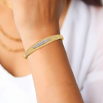 Load image into Gallery viewer, 14K Gold Diamond Bangle