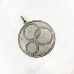 Load image into Gallery viewer, DP257. Diamond Sterling Silver Round Pendant