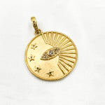 Load image into Gallery viewer, DP694. Diamond Sterling Silver Round Eye Pendant with Gemstone