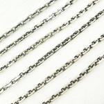 Load image into Gallery viewer, Z90OX. Oxidized Matt 925 Sterling Silver Rectangle Diamond Cut Heavy Cable