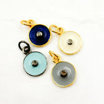 Load image into Gallery viewer, Diamond Sterling Silver Round Enamel Charm