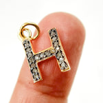 Load image into Gallery viewer, DC537. Diamond Sterling Silver Letter "H" Charm