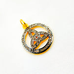 Load image into Gallery viewer, Diamond Silver Round Celtic Trinity Knot Pendant with Gemstone
