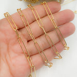 Load image into Gallery viewer, Gold Plated 925 Sterling Silver Smooth Paperclip Link Chain