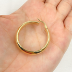 Load image into Gallery viewer, GER154. 14K Solid Gold Hollow Hoop Earrings