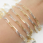 Load image into Gallery viewer, Sterling Silver Gold Plated Paper Clip Oval Link