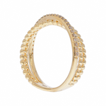 Load image into Gallery viewer, 14K Solid Gold Diamond and Beaded Bands Ring.