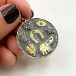 Load image into Gallery viewer, Diamond Silver Lucky Symbols Enamel Pendant