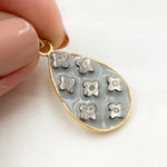 Load image into Gallery viewer, Diamond Sterling Silver Drop Flower Enamel Pendant