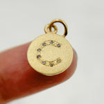 Load image into Gallery viewer, DC062. Diamond Sterling Silver Letter "C" Round Charm