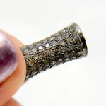 Load image into Gallery viewer, DC827. Diamond & Sterling Silver Cylindrical Bead