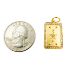 Load image into Gallery viewer, 14K Solid Gold Diamond Rectangle Pendant with Stars. GDP115