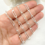 Load image into Gallery viewer, Sterling Silver Paperclip Hammered Link Chain