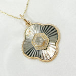 Load image into Gallery viewer, 14k Solid Gold and Sterling Silver Diamond Flower Charm. KSG62