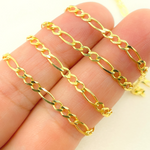 Load image into Gallery viewer, 14K Solid Yellow Gold Flat Figaro Chain by Foot