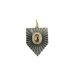 Load image into Gallery viewer, 14k Solid Gold Sterling Silver Black Rhodium with Diamonds Pentagon Charm. KSG22
