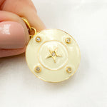 Load image into Gallery viewer, Diamond Sterling Silver Round Star Enamel Pendant