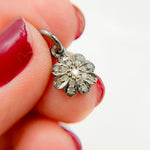 Load image into Gallery viewer, DC252. Diamond Sterling Silver Flower Charm