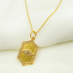 Load image into Gallery viewer, 14K Solid Gold Charm. Organic Shape Pendant with Diamonds and Blue Sapphire. GDP331