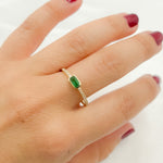 Load image into Gallery viewer, 14k Solid Gold Diamond and Emerald Ring.