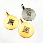 Load image into Gallery viewer, DP584. Diamond Sterling Silver Round Pendant