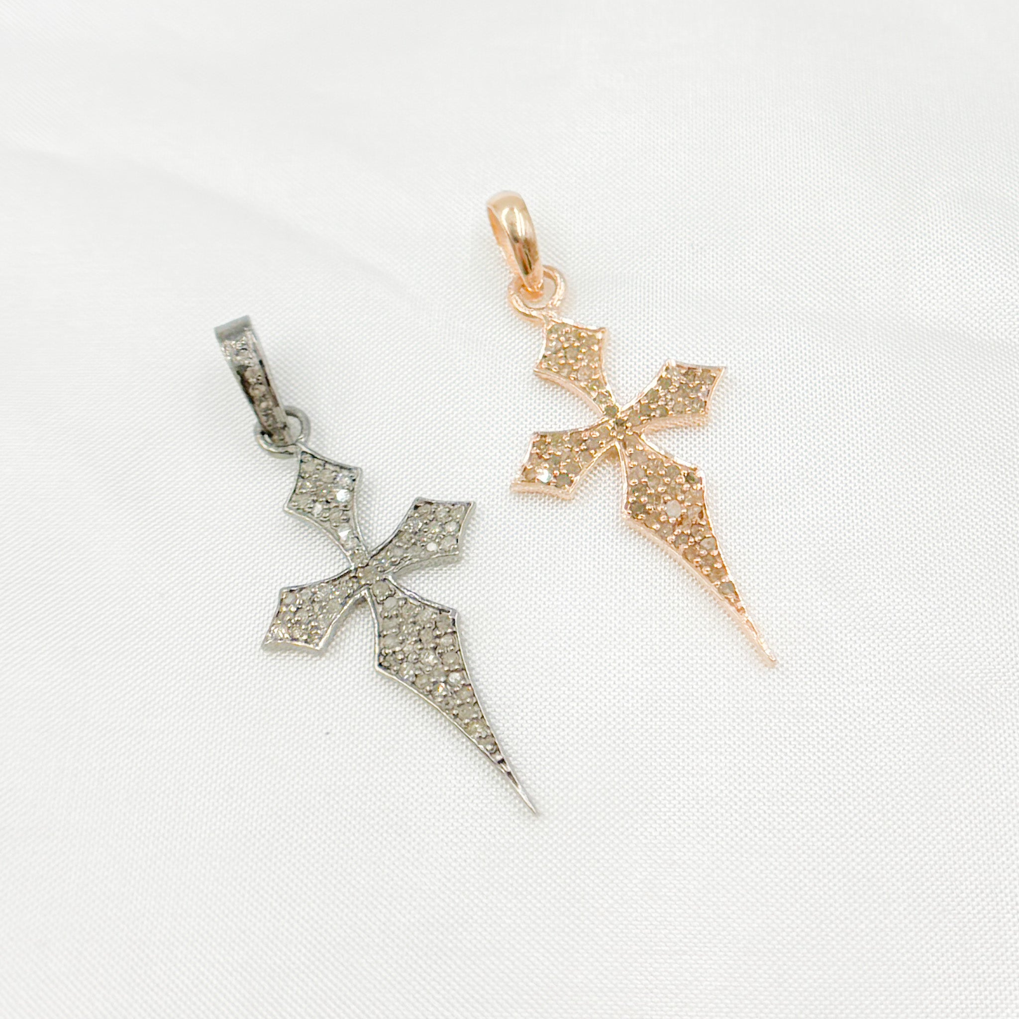 Diamond Sterling Silver Cross Pendant