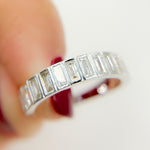 Load image into Gallery viewer, 14K Solid Gold Diamond Baguette Band Ring.