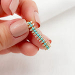 Load image into Gallery viewer, 14k Solid Gold Diamonds & Gemstones Dangle Earrings