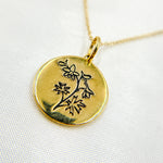Load image into Gallery viewer, 14k Solid Gold Medallion Flower-Month Necklace. NFA71222